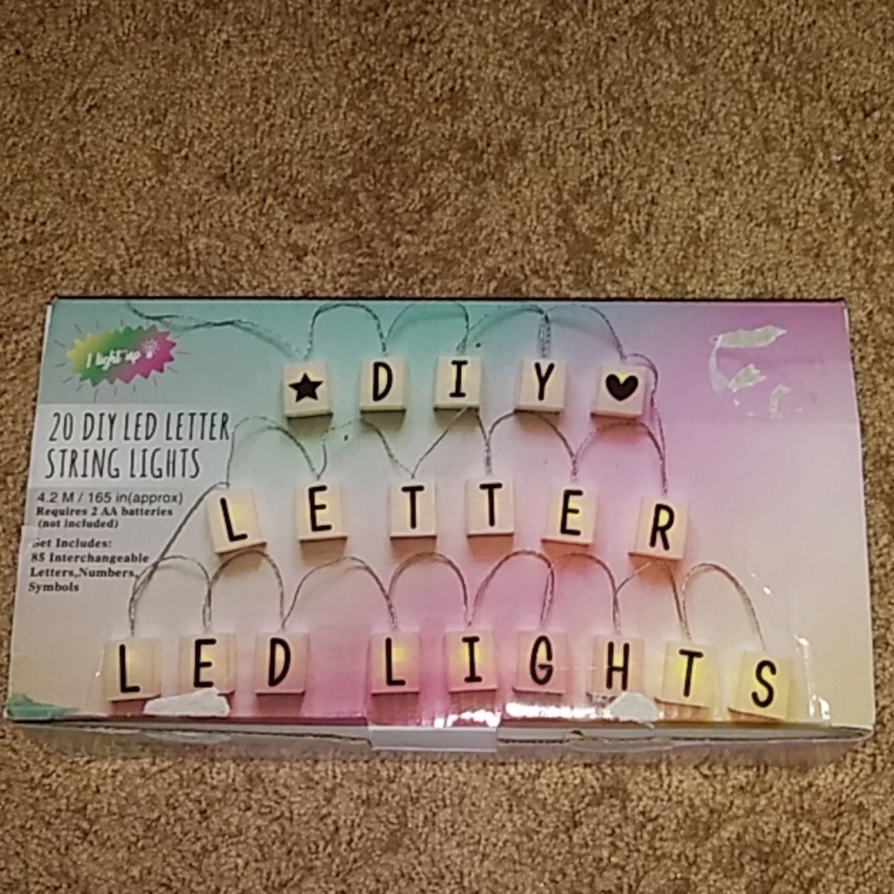 DIY letter string lights